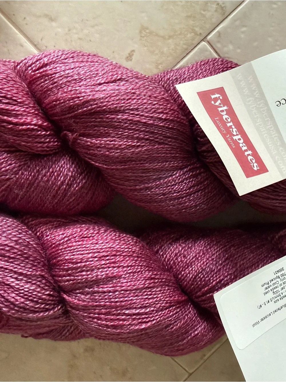 Gleem Lace Fiberspates Luxury Yarn - Deep Spiced Plum